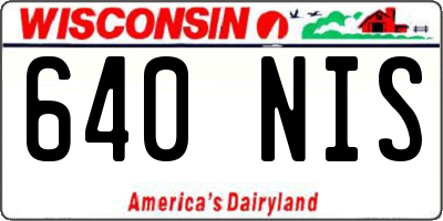 WI license plate 640NIS