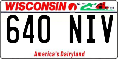 WI license plate 640NIV