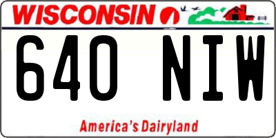 WI license plate 640NIW