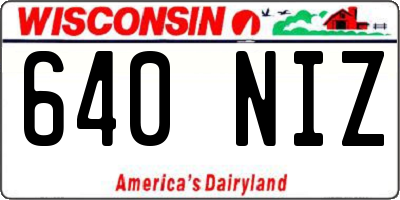 WI license plate 640NIZ