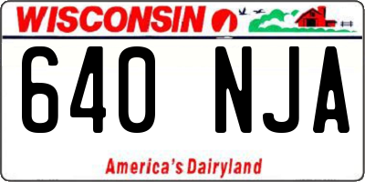 WI license plate 640NJA