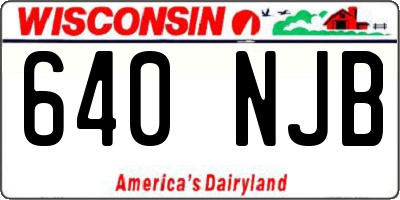 WI license plate 640NJB