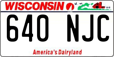WI license plate 640NJC