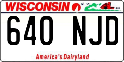 WI license plate 640NJD