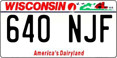 WI license plate 640NJF