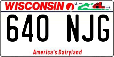 WI license plate 640NJG