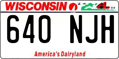 WI license plate 640NJH