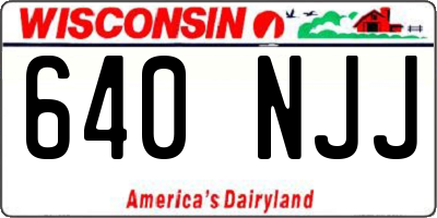 WI license plate 640NJJ