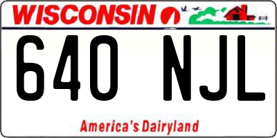 WI license plate 640NJL