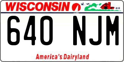 WI license plate 640NJM