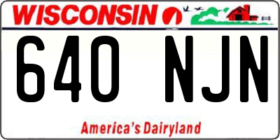 WI license plate 640NJN