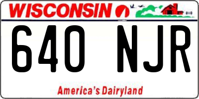 WI license plate 640NJR