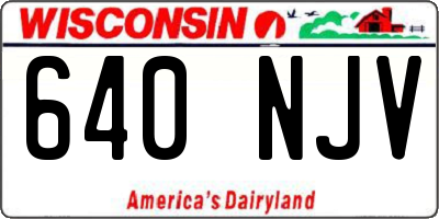 WI license plate 640NJV