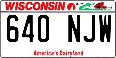 WI license plate 640NJW