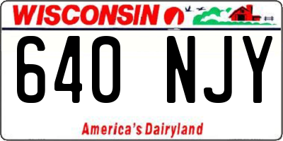 WI license plate 640NJY