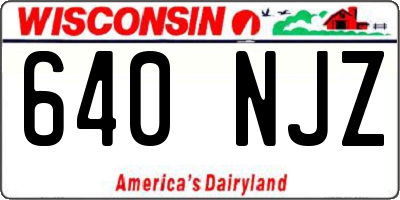 WI license plate 640NJZ