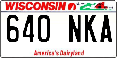 WI license plate 640NKA