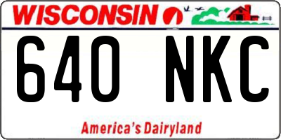 WI license plate 640NKC