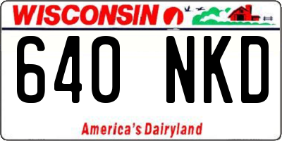 WI license plate 640NKD