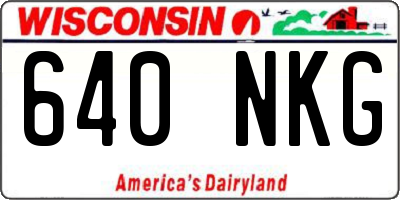 WI license plate 640NKG