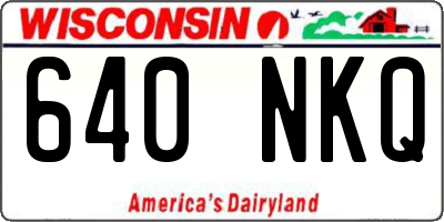 WI license plate 640NKQ