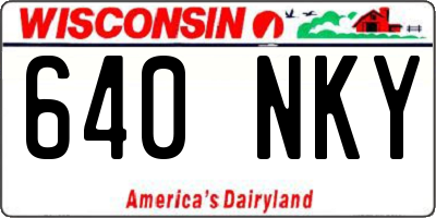 WI license plate 640NKY