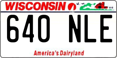 WI license plate 640NLE