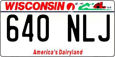 WI license plate 640NLJ