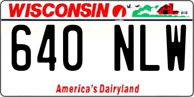 WI license plate 640NLW