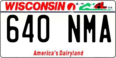 WI license plate 640NMA