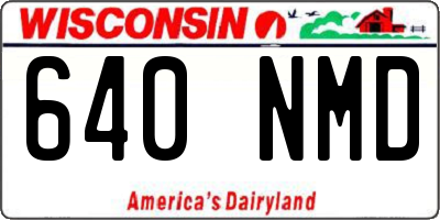 WI license plate 640NMD