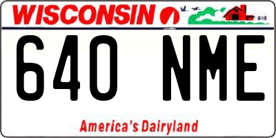WI license plate 640NME