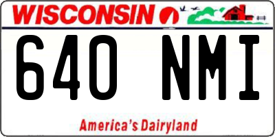 WI license plate 640NMI