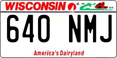 WI license plate 640NMJ