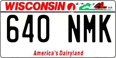WI license plate 640NMK