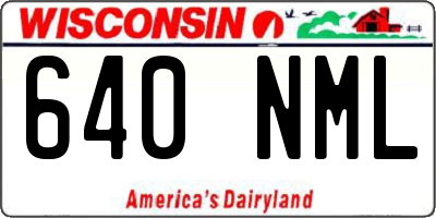 WI license plate 640NML