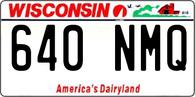 WI license plate 640NMQ