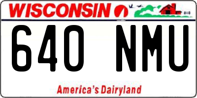 WI license plate 640NMU