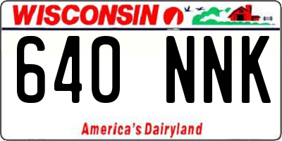 WI license plate 640NNK