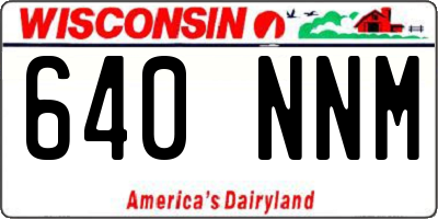 WI license plate 640NNM