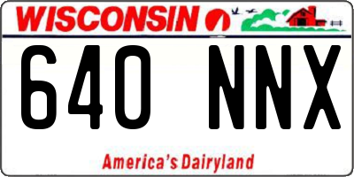 WI license plate 640NNX
