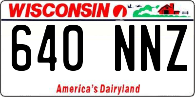 WI license plate 640NNZ