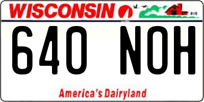 WI license plate 640NOH
