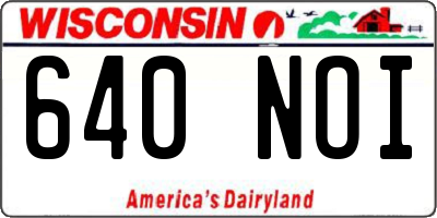 WI license plate 640NOI