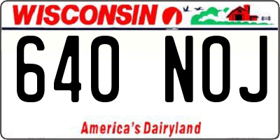 WI license plate 640NOJ