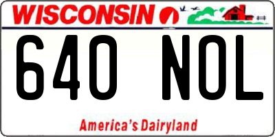 WI license plate 640NOL