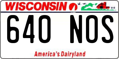WI license plate 640NOS