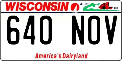 WI license plate 640NOV