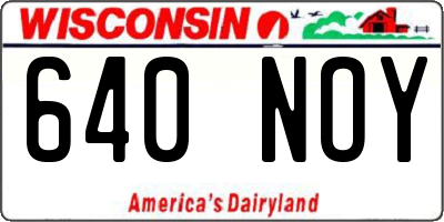 WI license plate 640NOY