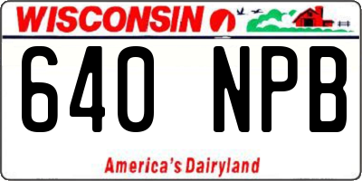 WI license plate 640NPB